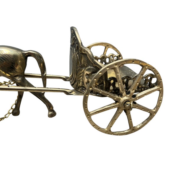 Brass Chariot & Horse Figurine For Sale - Image 4 of 16