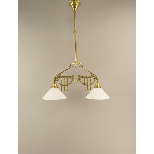 Art Deco Viennese Brass Hanging Lamp, 1920s For Sale - Image 18 of 18