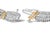 Envelop your wrist in the epitome of elegance with this exquisite two-tone gold diamond bracelet, where the dance of light...