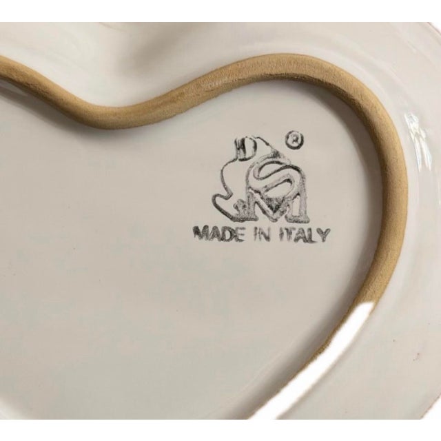 Vintage Italian Deruta Majolica Ceramic Heart Shape Plates - Set of 10 For Sale - Image 10 of 12
