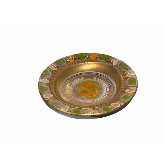Sascha Brastoff Mid Century Gold Sascha Brastoff Ceramic Plate Bowl For Sale - Image 4 of 9