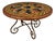 Large Round Wrought Iron Table with Scagliola-Style Painted Wooden Top, 1920s For Sale