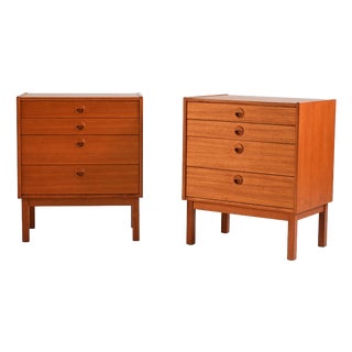Scandinavian Teak Bedside Tables, 1960s, Set of 2 For Sale