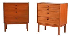 Scandinavian Teak Bedside Tables, 1960s, Set of 2