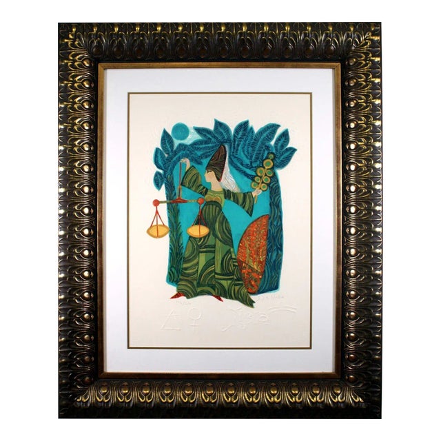 Judith Bledsoe Libra Hand Signed Contemporary Lithograph 126/250 Framed For Sale