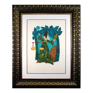 Judith Bledsoe Libra Hand Signed Contemporary Lithograph 126/250 Framed
