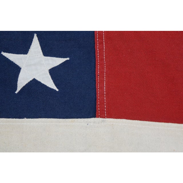 Large Mid Century Cotton 48 Star United States American Flag 54" X 84" For Sale - Image 10 of 13