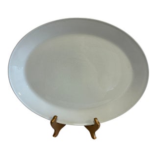 Vintage Johnson Brothers White Ironstone Oval Platter, England For Sale