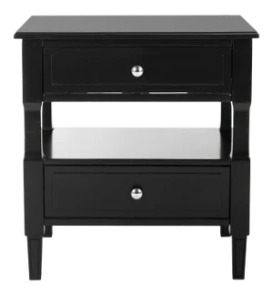 Two Drawer Nightstand in Black