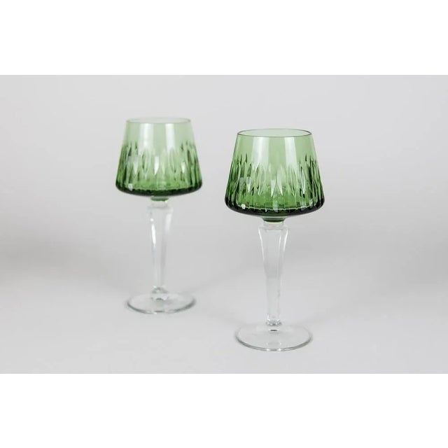 Mid-Century Modern Vintage German Colored Crystal Glasses, 1960s, Set of 6 For Sale - Image 3 of 12