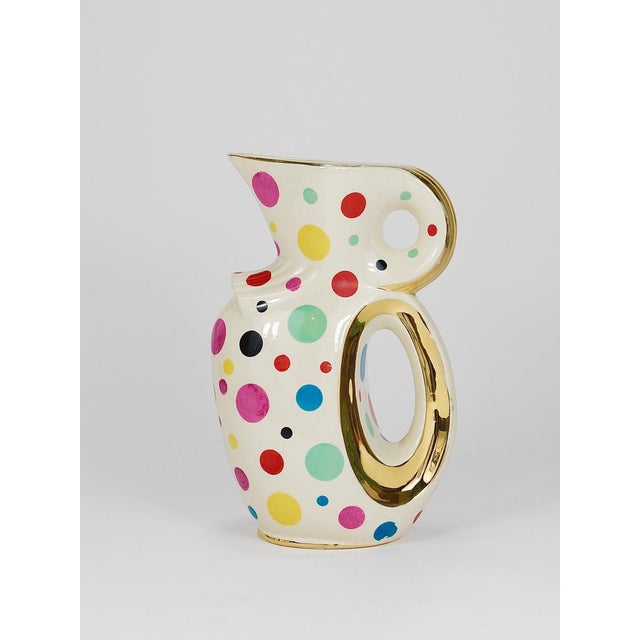 Mid-Century Gold and Polka Dot Pitcher from Boch Frères, Belgium, 1950s For Sale - Image 3 of 18
