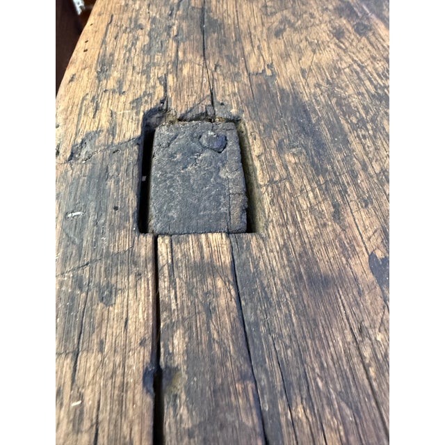Antique Amish Saddlemaker's Bench Stool Harness Leather Maker's Bench. For Sale - Image 10 of 11