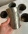 Mid-Century Modern Vintage Set of 5 Heraldic Crest Style Mecap Pewter Tumbler Cups Made in Belgium For Sale - Image 3 of 8