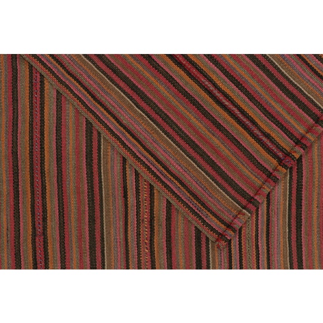 Textile Square Vintage Bidjar Persian Jajim Kilim in Multicolor Stripes by Rug & Kilim For Sale - Image 7 of 7