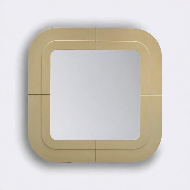 Glass Italian Beige Mirror by Anna Castelli Ferrieri for Kartell, 1960s For Sale - Image 7 of 13