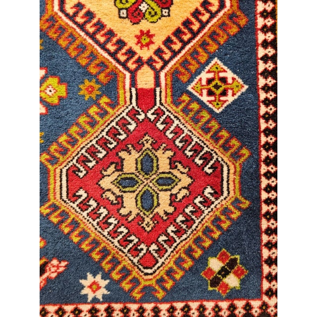 Vintage Persian Yalameh Area Rug, Hand-Knotted Wool, Allover Geometric Design For Sale In Chicago - Image 6 of 7