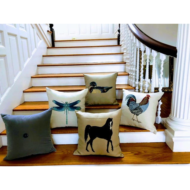 Not Yet Made - Made To Order The Rooster: Country Decorative Pillow by Pierre D'Argent. For Sale - Image 5 of 7