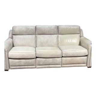 Ethan Allen 3-Seat Leather Conover Sofa For Sale
