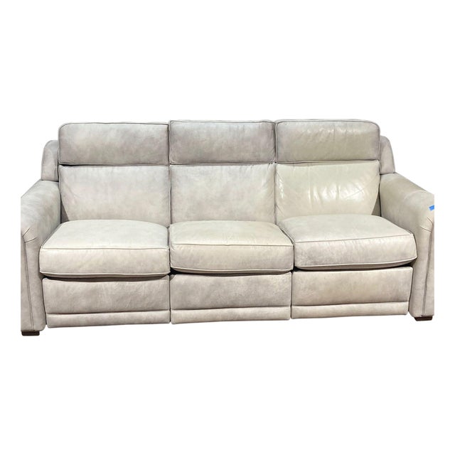 Ethan Allen 3-Seat Leather Conover Sofa For Sale