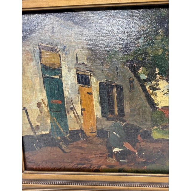 Auburn Pieter Adrianus "Piet" Schipperus Original Oil on Wood Farmhouse 1924 For Sale - Image 8 of 13