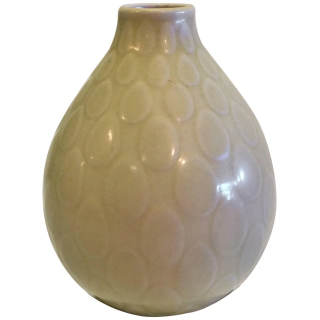 Vintage Yellow Faience Marselis Vase by Nils Thorsson for Royal Copenhagen, 1950s For Sale
