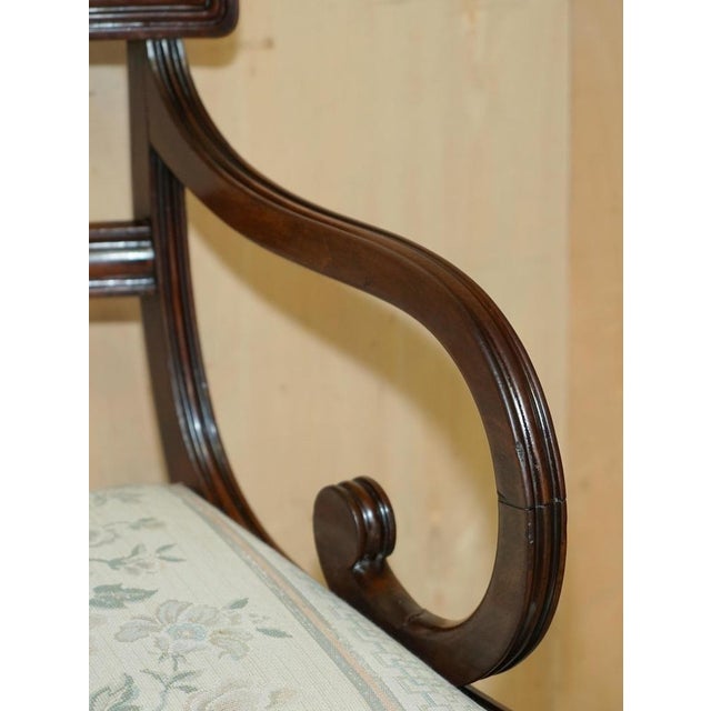 Vintage Regency Style Hardwood Saber Leg Office Desk Chair For Sale - Image 9 of 18