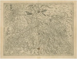 Map of Zurich and Basel Region by Mercator, 1600