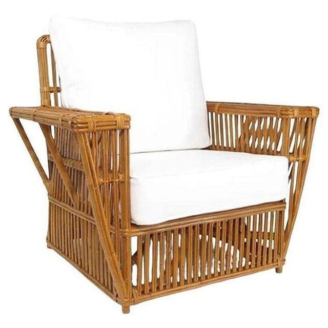 1990s Deco Style "Presidents" Stick Reed Rattan Nantucket Sofa/Lounge Living Room Set For Sale - Image 10 of 12