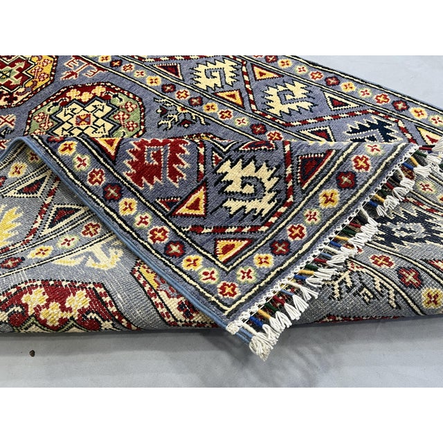 Gray Turkmen Philpa Bokhara Design Wool Rug, 3'4" X 4'10" For Sale - Image 13 of 14