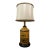 Mid 20th Century Paul Hanson Chinoiserie Ocher Yellow Ceramic Table Lamp With Original Shade For Sale