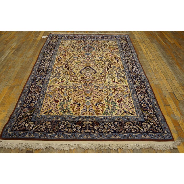 Mid 20th Century Persian Silk & Wool Isfahan Carpet