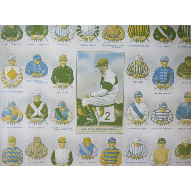 Print Sz: 12 1/4"H x 19 1/2"W Frame Sz: 13 3/8"H x 20 1/2"W w/ 90 jockey racing colours