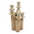 1960s Modernist Studio Pottery Speckled Ceramic Candelabra 5 Figures Candlesticks 10'' For Sale