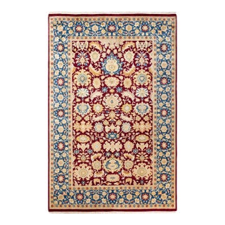 Mogul, One-of-a-Kind Hand-Knotted Area Rug in Red, 6' 1" x 9' 4" For Sale