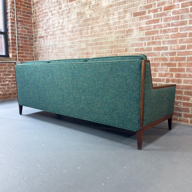 1950s Walnut Framed Mid-Century Modern Sofa For Sale - Image 4 of 6