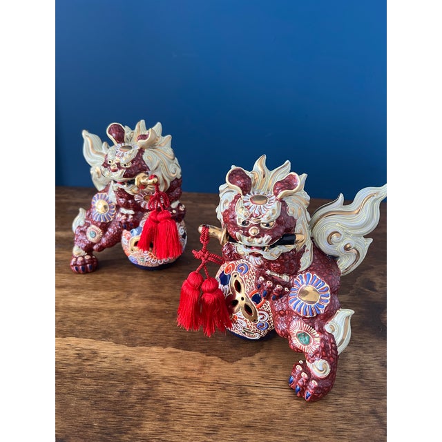 Pair of Vintage Foo Dog / ShiShi Guardian Lions For Sale - Image 10 of 18