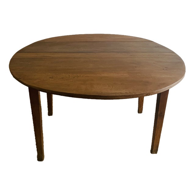 French Folding Dining Table in Oak For Sale
