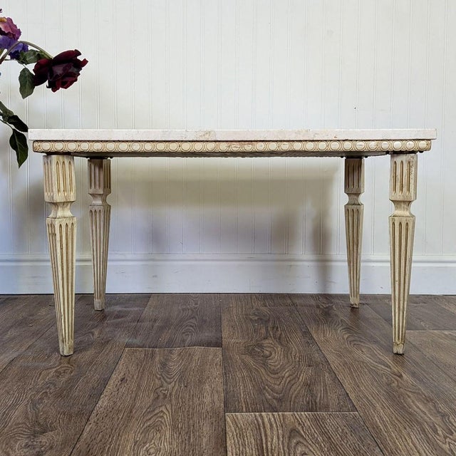 Hollywood Regency Late 20th Century Hollywood Regency Vintage Travertine Side Table For Sale - Image 3 of 11