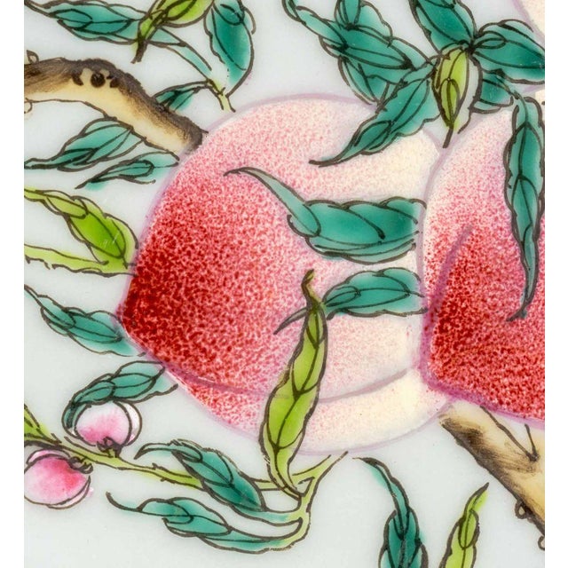 19th Century Chinese Porcelain Si Bat & Peach Motif Charger For Sale - Image 5 of 9