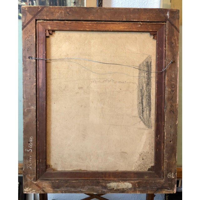 Itshak Holtz, Itzhak Holtz (Judaica Master) Oil Painting Portrait John Sloan Ashcan Artist WPA, c.1940s For Sale In Miami - Image 6 of 10