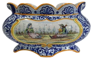 Earthenware Planter with Decoration, Early 20th Century