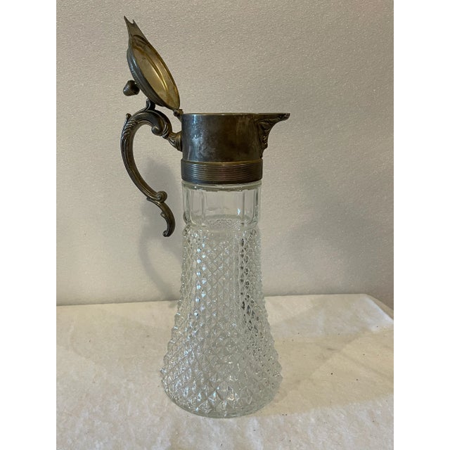 Mid 20th Century Vintage Diamond Point Silverplated Wine Claret For Sale - Image 5 of 6