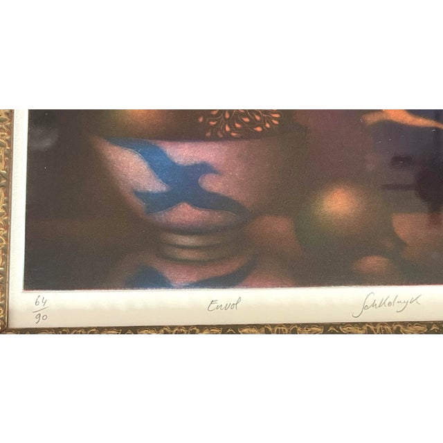 Vintage Laurent Schkolnyk Professionally Framed “Envol” Mezzotint Numbered & Signed For Sale - Image 4 of 5