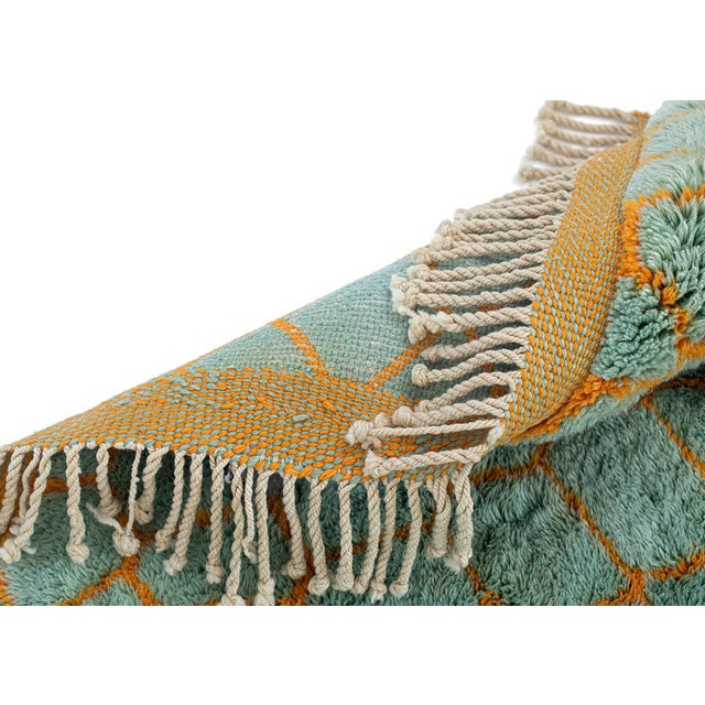 Patterned Hand-Knotted Wool Rug by Azele Studio For Sale - Image 4 of 9