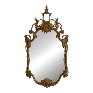 Carvers Guild Chinese Chippendale Gilt Frame Mirror For Sale