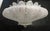 Vintage Italian Murano glass flush mount with curved clear graniglia glass leaves on chrome metal frame / Made in Italy in...