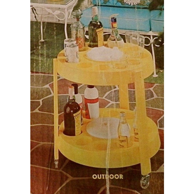 Vintage 1960s Tiara Casa Space Age Yellow & White Bar Cart / Serving Trolley, Attributed For Sale - Image 9 of 9
