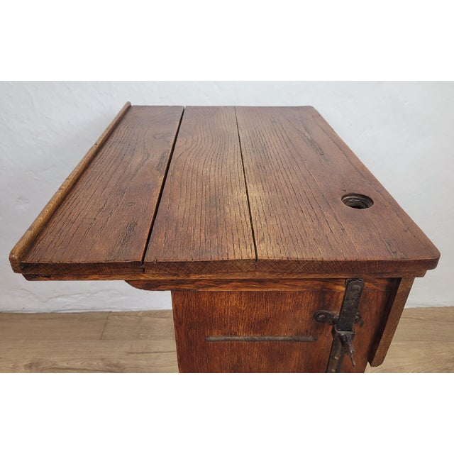 Brown Vintage Desk in Oak, 1920s For Sale - Image 8 of 16