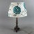 Brass Table Lamp with Fabric Lampshade, 20th Century For Sale - Image 4 of 11