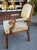 Wood Hendrix Allardyce Neoclassical Walnut Leather & Velvet Arm Chair For Sale - Image 7 of 8